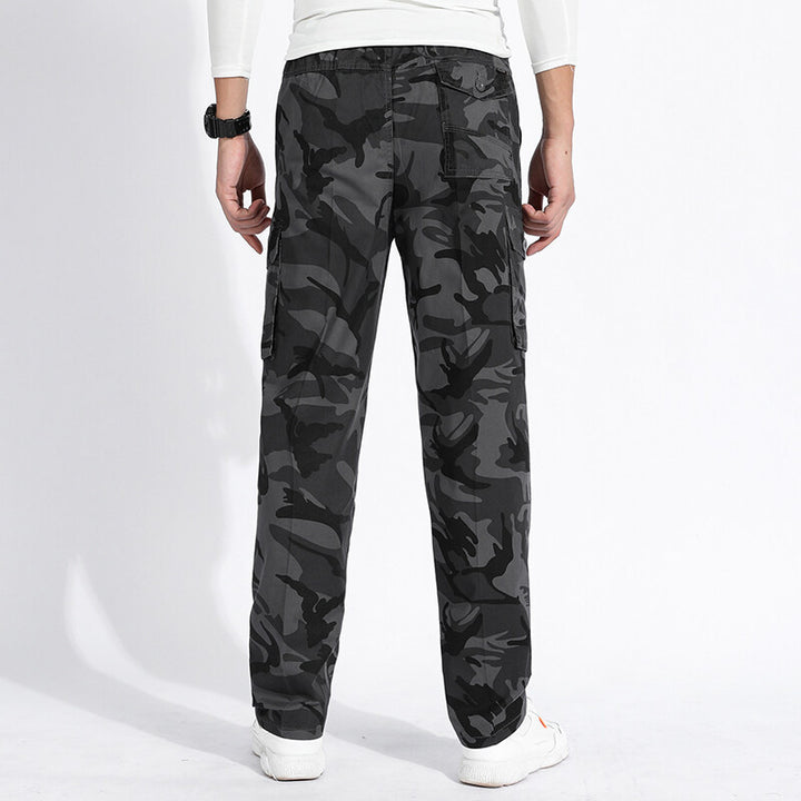 Herren Camouflage Cargohose im Army‑Stil mit geradem Schnitt, Mehrfach‑Taschen & robusten Nähten Drune