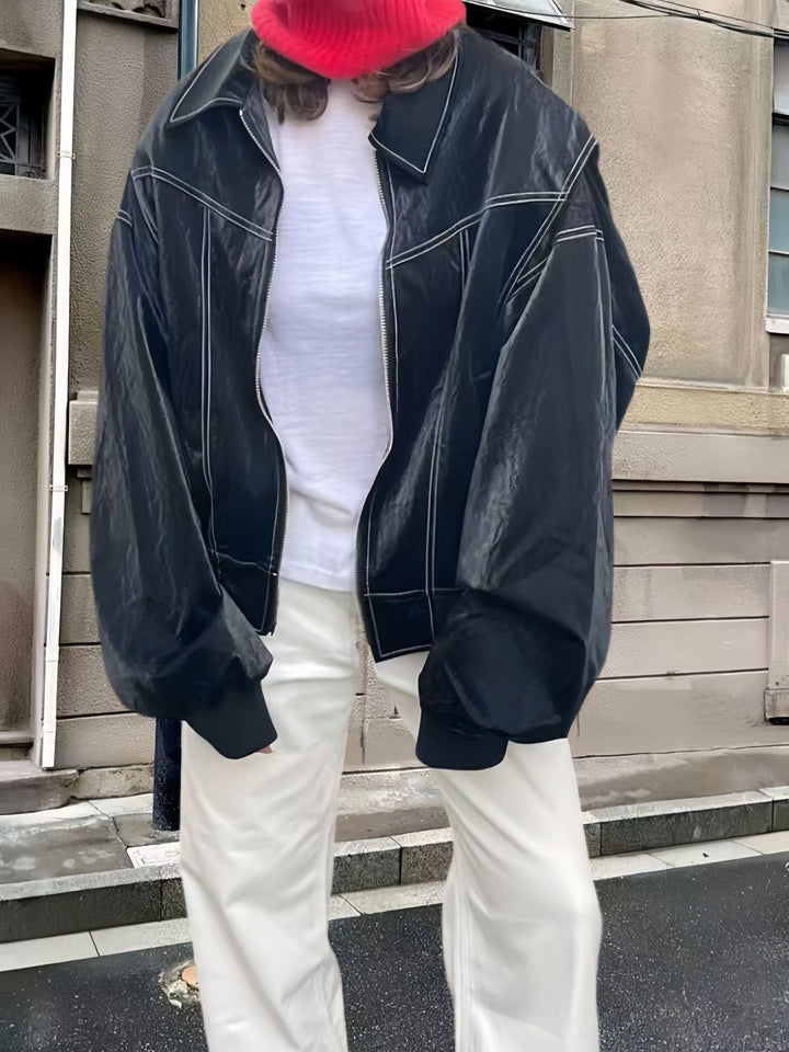 Damen lässige Oversized-Bomberjacke Drune