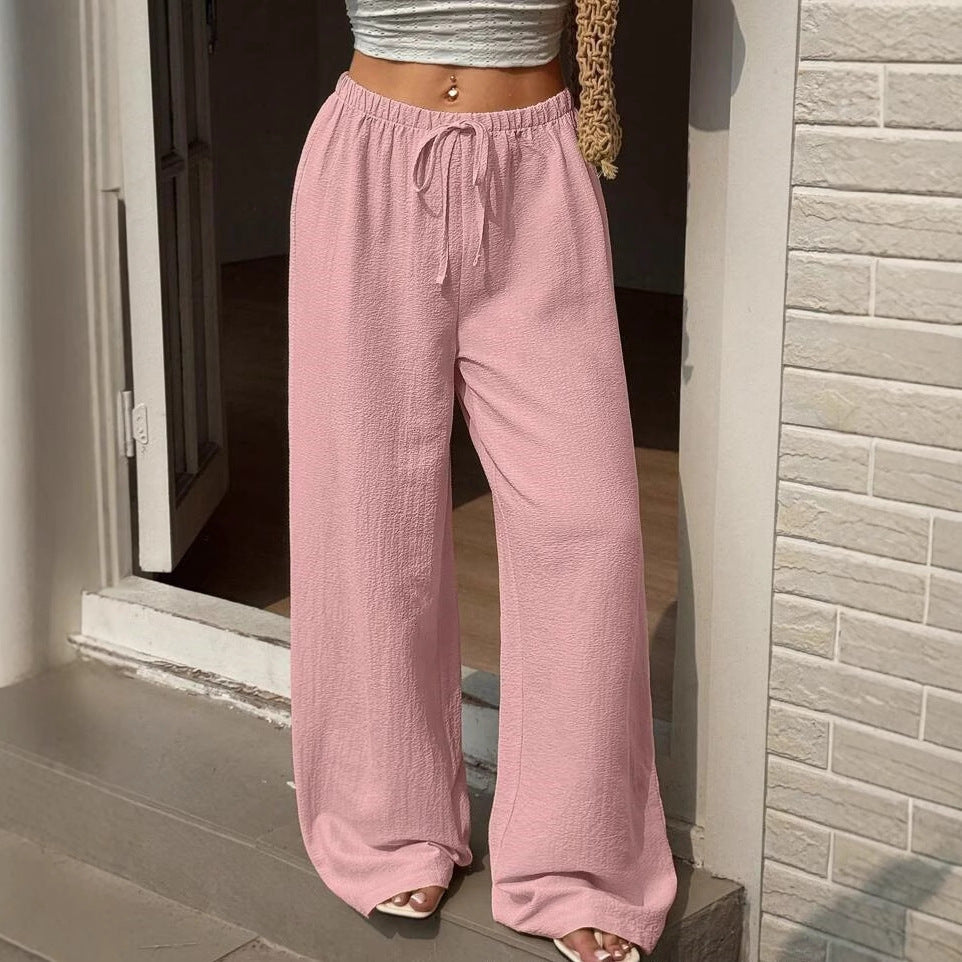 Damen Leichte Palazzohose mit elastischem Bund Drune