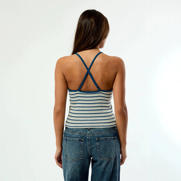 Damen Camisole-Top im lässigen Streifendesign mit verstellbaren Trägern Drune