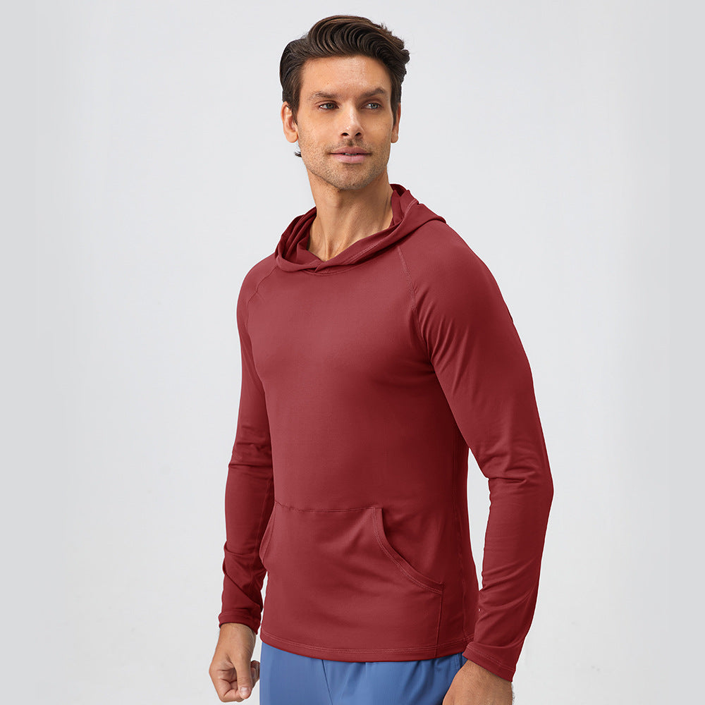 Herren Funktions-Hoodie mit atmungsaktiven Eigenschaften und praktischem Kängurutasche Drune