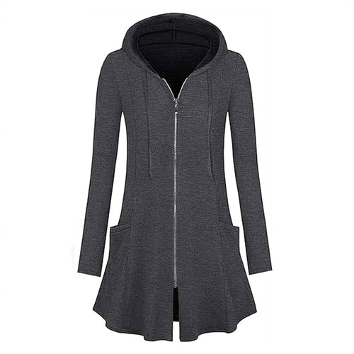 Damen Kapuzenjacke mit Reißverschluss und Seitentaschen Drune