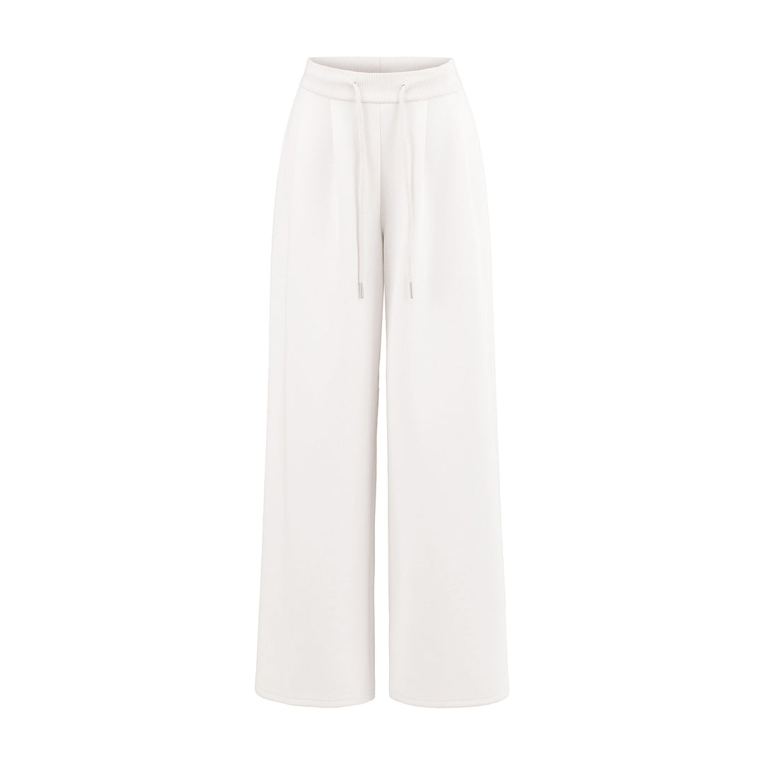 Damen Weite Lounge-Hose mit elastischem Bund und Kordelzug Drune