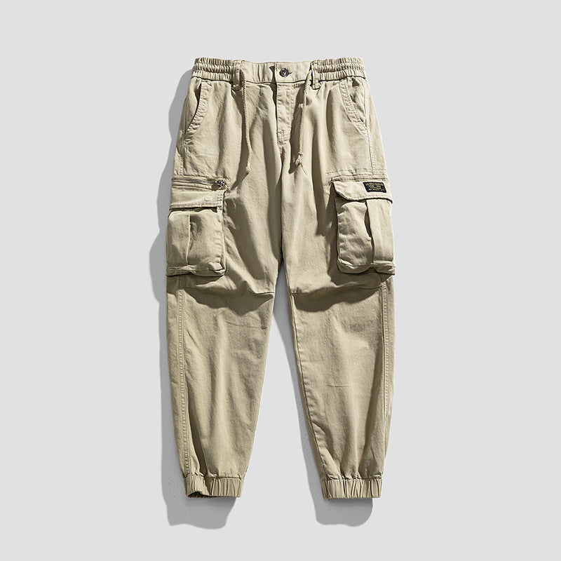 Herren Cargo-Joggerhose aus Baumwollmix mit Elastischem Tunnelzugbund und Multifach‑Taschen Drune