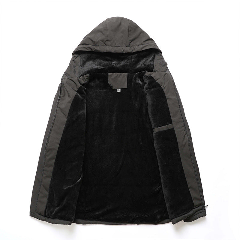 Herren nan gepolsterte Softshell-Thermojacke mit Kapuze und kuscheligem Fleecefutter Drune