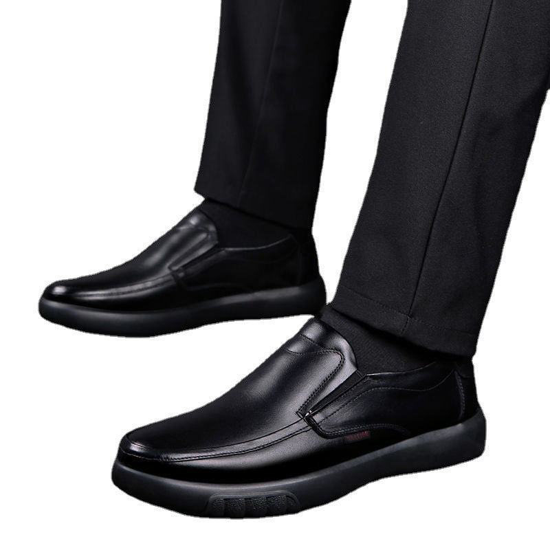 Herren Zeitloser Business-Komfortloafer aus glattem Lederimitat mit gepolsterter Plateausohle Drune