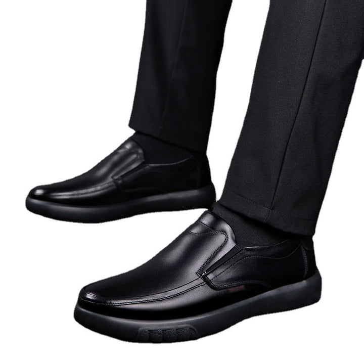 Herren Zeitloser Business-Komfortloafer aus glattem Lederimitat mit gepolsterter Plateausohle Drune