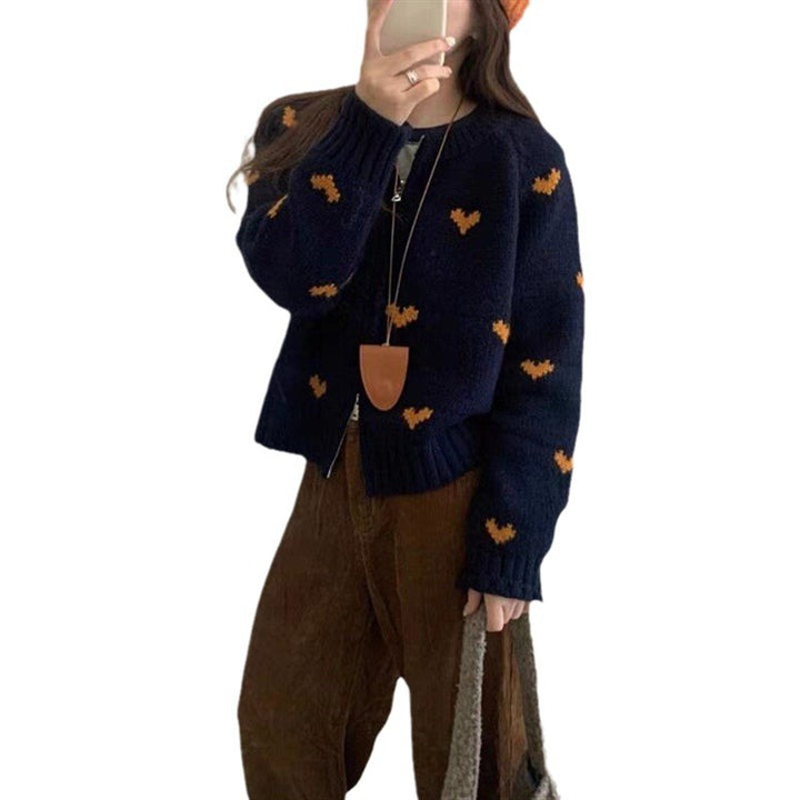 Damen Strickjacke mit Herzmotiv und lässigem Schnitt Drune