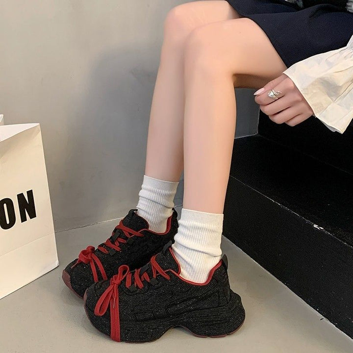 Damen Statement‑Sneaker mit strukturiertem Netz‑Mesh, überhöhter Plateau‑Sohle und gepolstertem Komfortfutter Drune