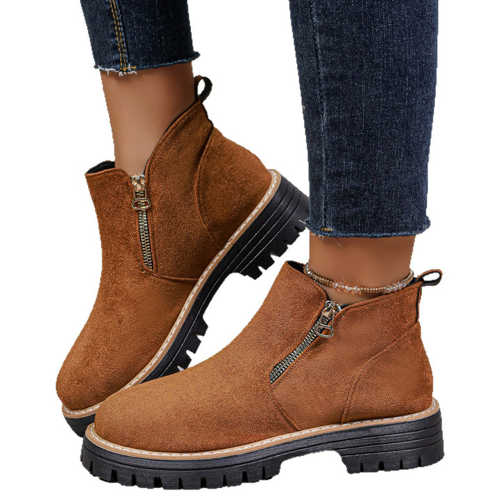 Damen Stylische Ankle Boots mit Reißverschluss Drune
