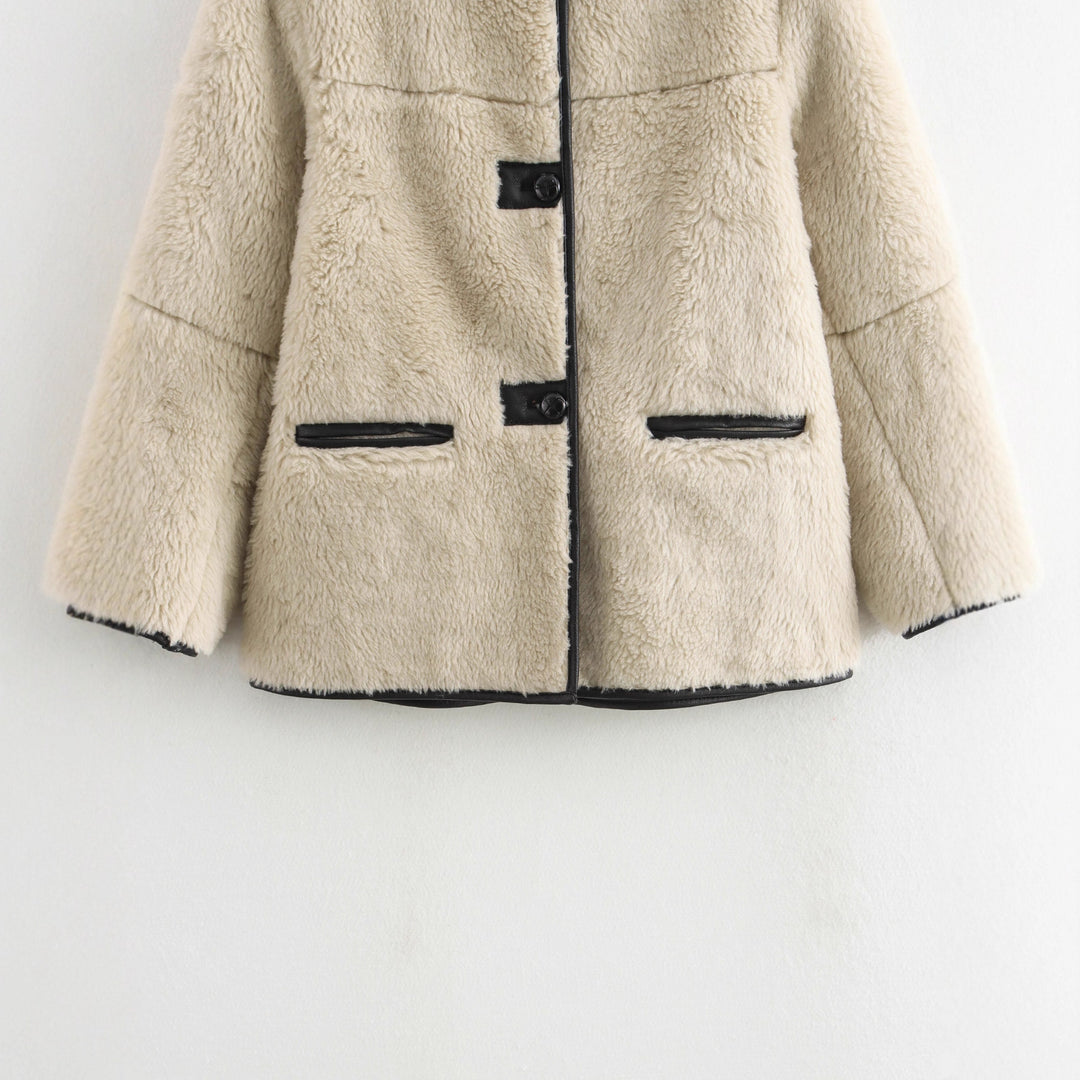 Damen Kuscheljacke mit hochwertigem Kunstfell und praktischen Taschen Drune