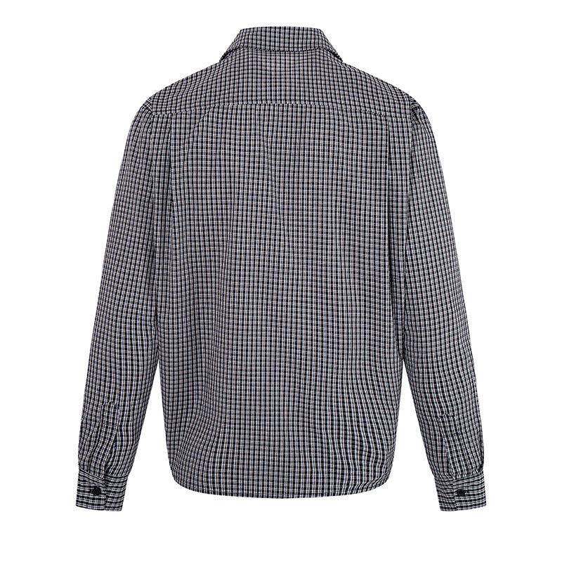 Herren Overshirt-Blouson im Karomuster mit Gummizugbund und Hemdkragen Drune