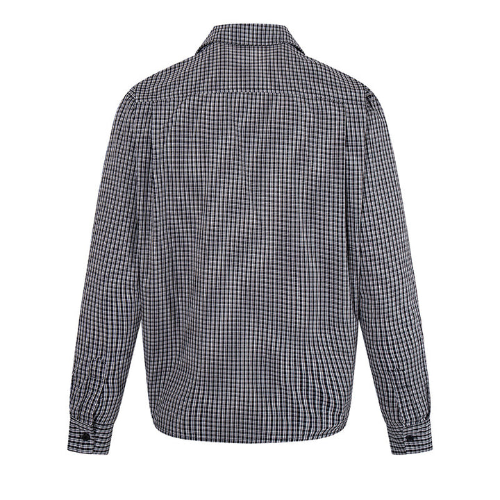 Herren Overshirt-Blouson im Karomuster mit Gummizugbund und Hemdkragen Drune