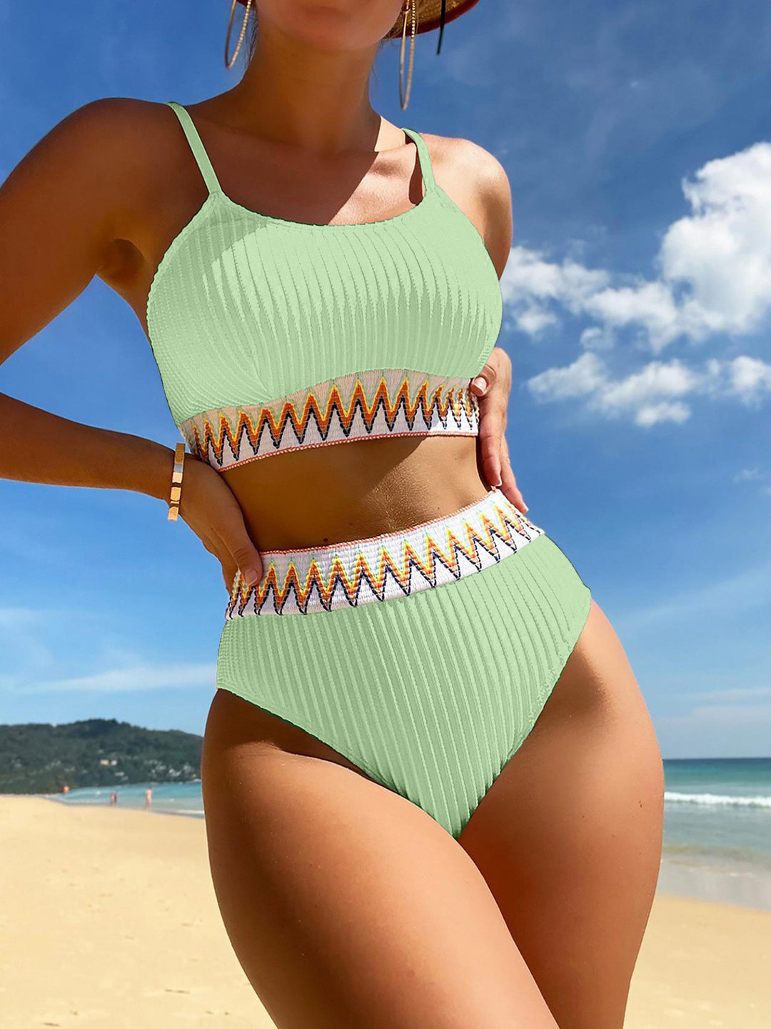 Damen Hochtailliertes Bikini-Set mit raffinierten Plissee-Details Drune
