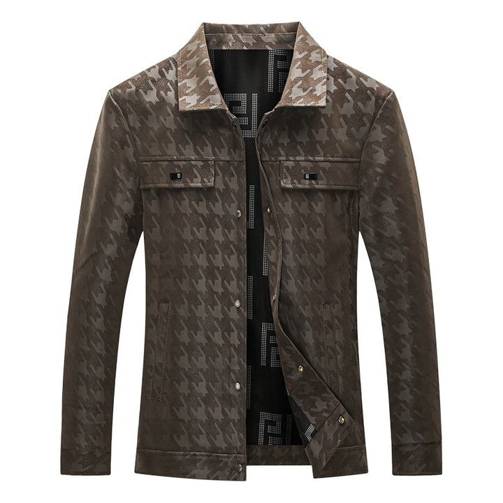 Herren Modische Jacke mit Karomuster Drune
