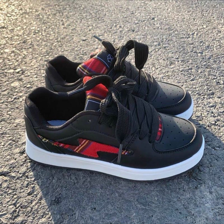 Damen Sneakers im modernen Karo-Design mit bequemer Dämpfung Drune