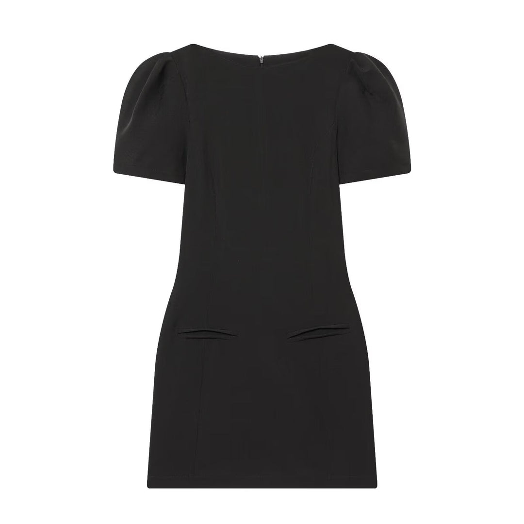 Damenkleid mit Puffärmeln und tailliertem Schnitt Drune