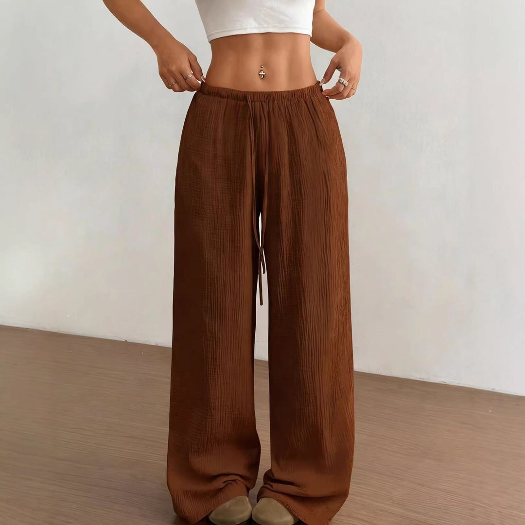 Damen weite, glänzende Palazzo-Hose Drune