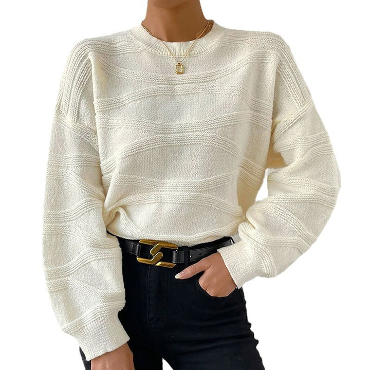 Damen Strickpullover mit raffiniertem Wellenmuster Drune