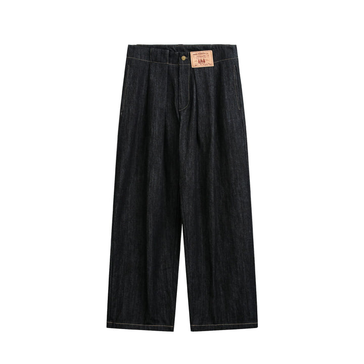 Damen Hochtaillierte Denim‑Culotte im Workwear‑Look mit weitem Bein und verdeckten Eingrifftaschen Drune