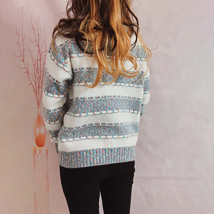 Drune | Gestreifter Strickpullover im Modernen Stil