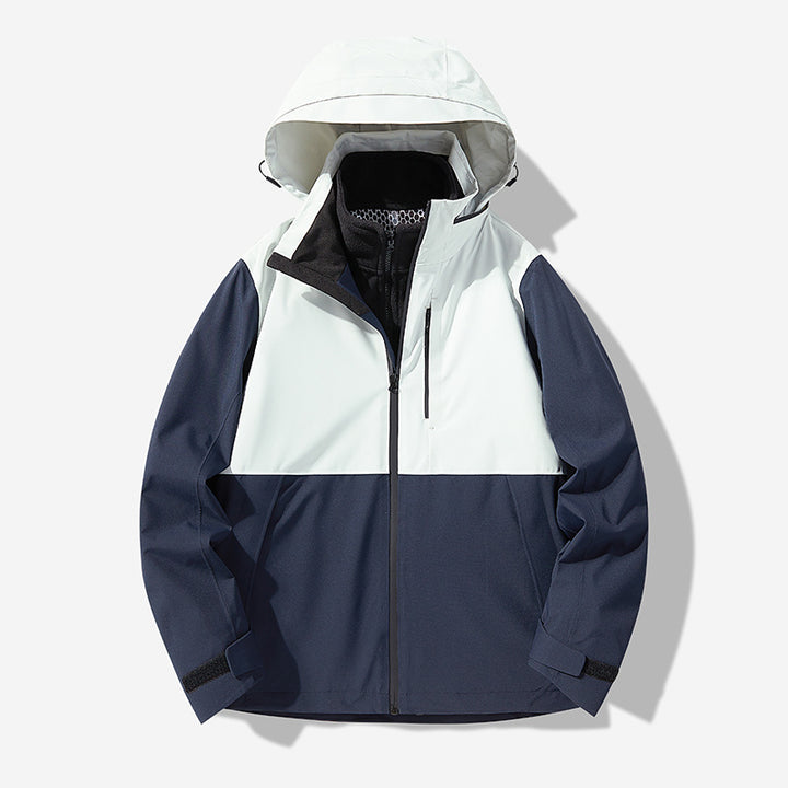 Herren Wasserdichte technische Softshell-Hybridjacke mit integriertem Fleecefutter und verstellbarer Kapuze Drune