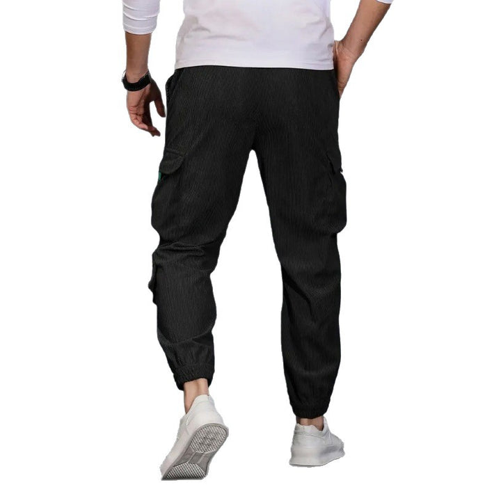 Herren Cord-Cargo-Jogginghose mit Tunnelzug und multifunktionalen Klapp- & Reißverschlusstaschen Drune