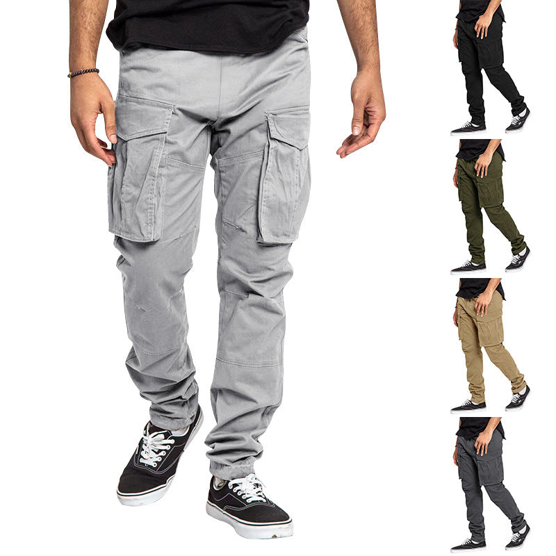Herren Cargo-Hose mit Mehrfach-Taschen, tapered Passform & Kordelabschluss Drune