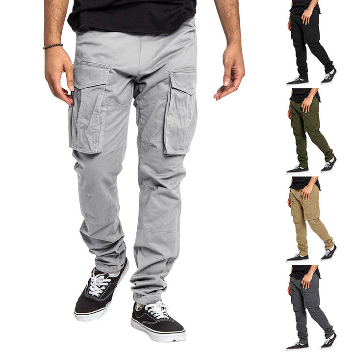Herren Cargo-Hose mit Mehrfach-Taschen, tapered Passform & Kordelabschluss Drune