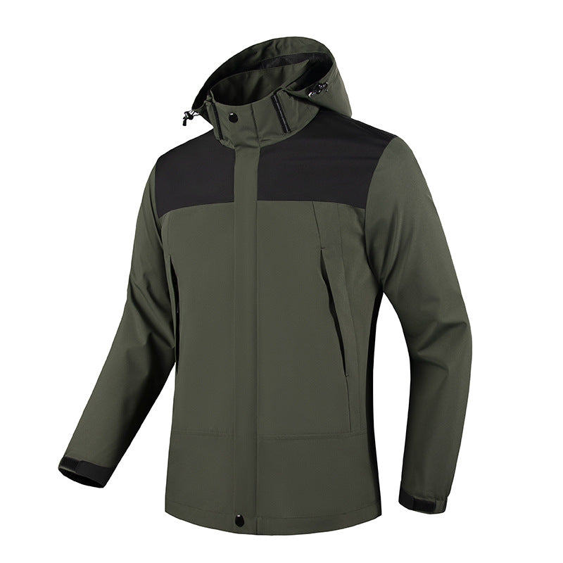 Herren Wind- und Wasserabweisende Softshelljacke mit Kapuze und verdecktem Reißverschluss Drune