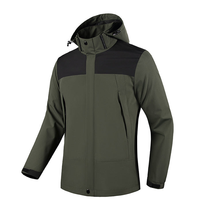 Herren Wind- und Wasserabweisende Softshelljacke mit Kapuze und verdecktem Reißverschluss Drune