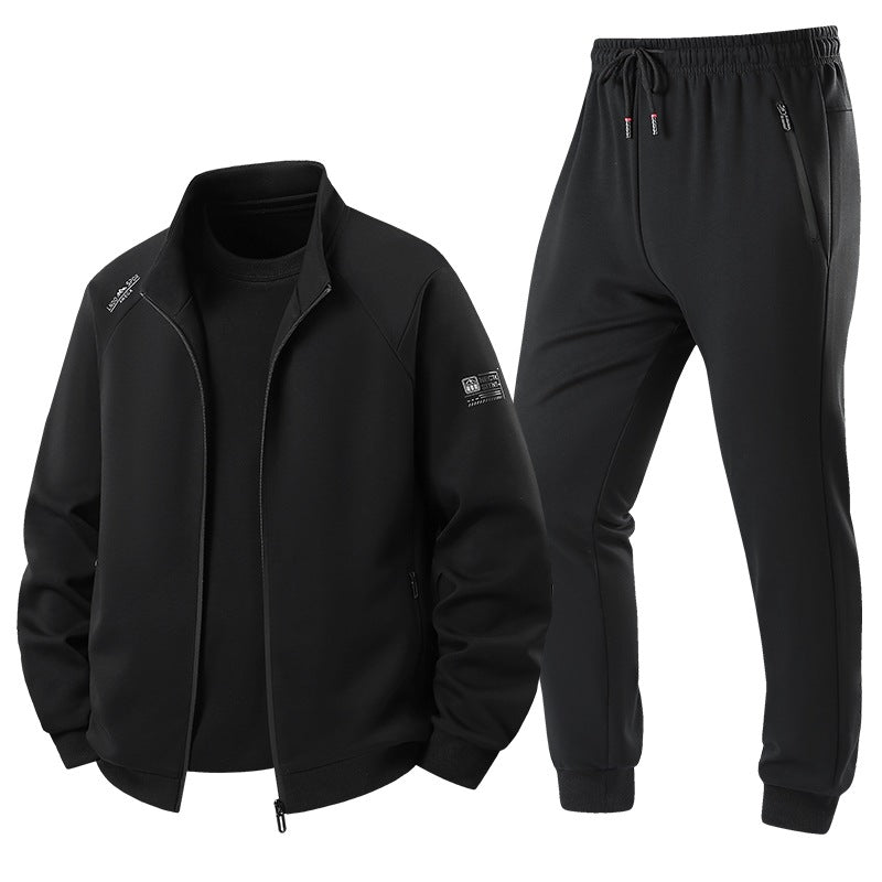 Herren Leichter Freizeit-Trainingsanzug-Set mit Reißverschlussjacke, elastischer Bund & Reißverschlusstaschen Drune
