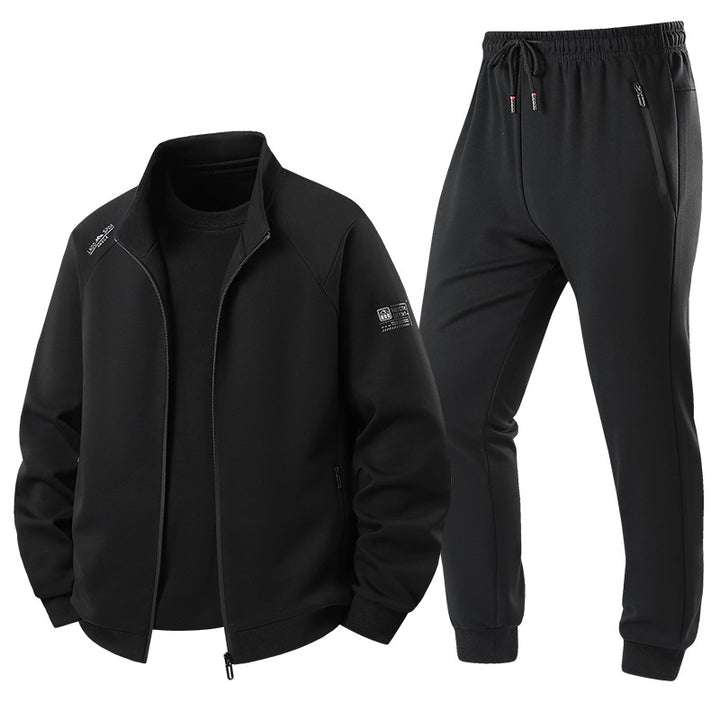 Herren Leichter Freizeit-Trainingsanzug-Set mit Reißverschlussjacke, elastischer Bund & Reißverschlusstaschen Drune