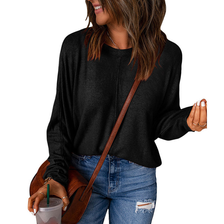 Damen lässiges Sweatshirt mit weitem Schnitt und strukturiertem Material Drune