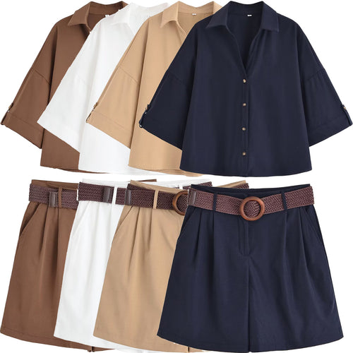 Damen Oversize-Hemdbluse mit dreiviertel-Ärmeln und Manschetten Drune