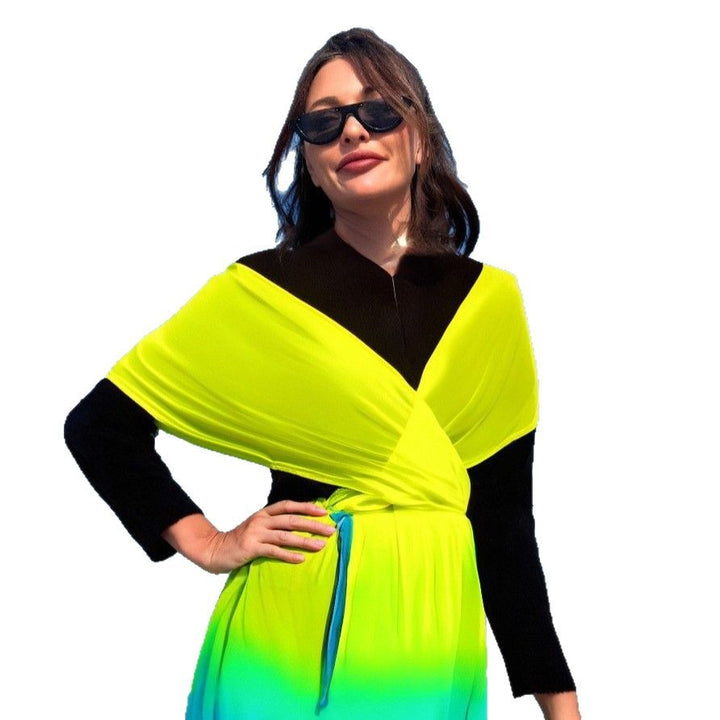Damen Strandkleid mit Wickel- und Farbverlauf Drune