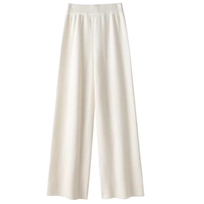 Damen Weite Strickhose mit hohem Bund und kaschmirähnlicher Weichheit Drune