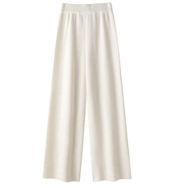 Damen Weite Strickhose mit hohem Bund und kaschmirähnlicher Weichheit Drune