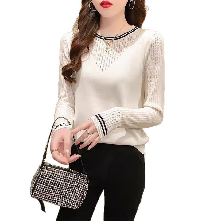 Damen lässiges Longsleeve-Shirt mit modischem Streifenmuster Drune