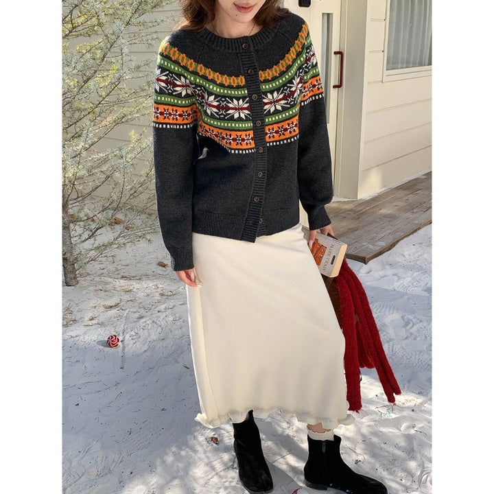 Damen kuscheliger Strickpullover mit Kabelmuster Drune