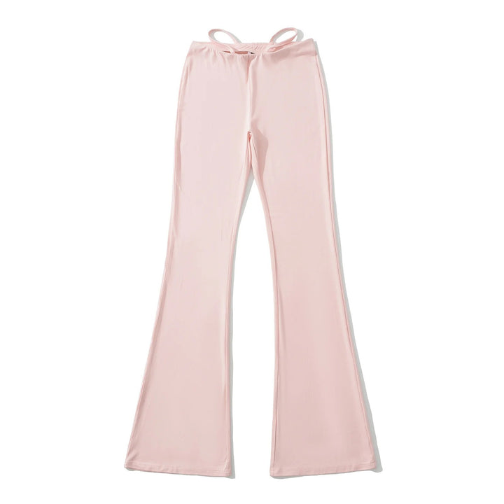 Damen elegante Flared-Hose mit hohem Bund und praktischen Seitentaschen Drune