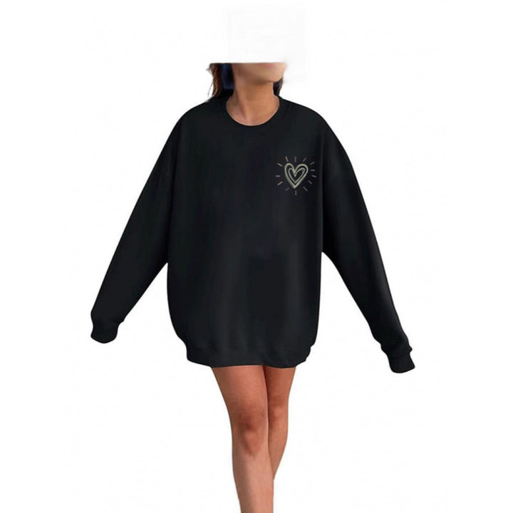 Damen Bequemer Sweatshirt mit Herzmotiv Drune
