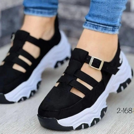 Damen  Plateau-Sneaker mit Riemchenverschluss und gepolsterter Komfortsohle Drune