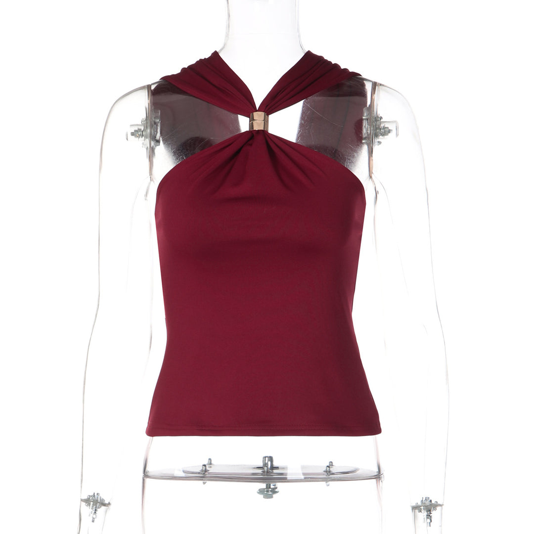Damen Elegantes Crop-Top mit innovativem Halterdesign Drune