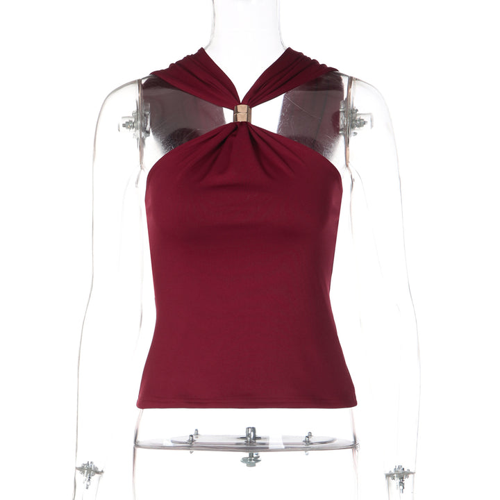 Damen Elegantes Crop-Top mit innovativem Halterdesign Drune