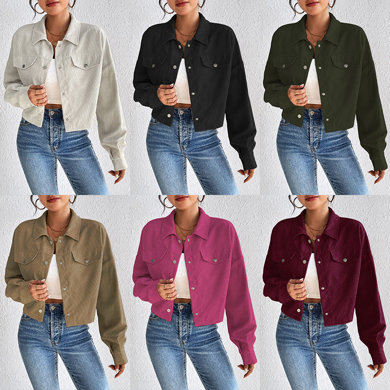 Damen Cordjacke im cropped Design Drune