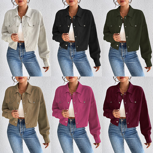 Damen Cordjacke im cropped Design Drune