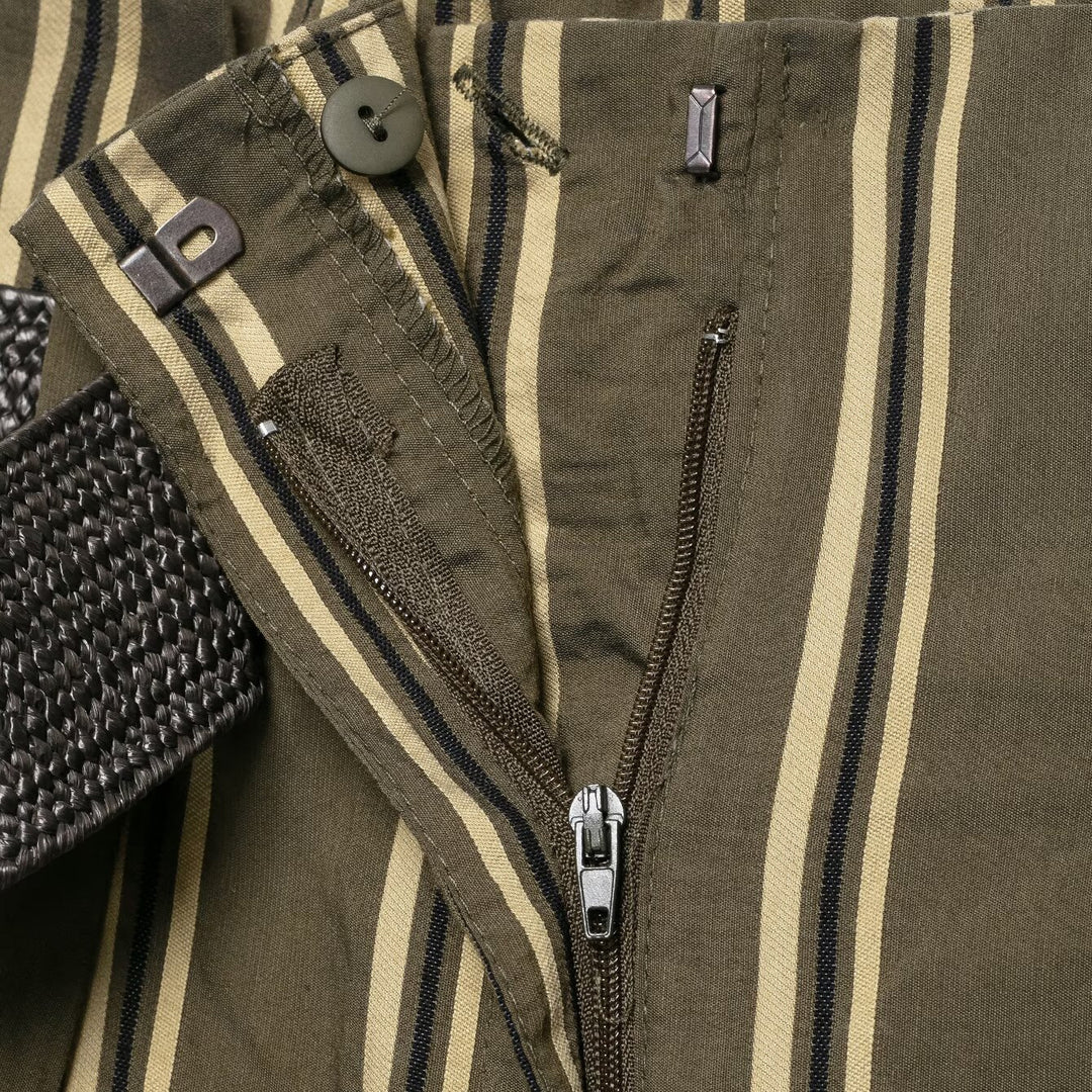Damen Hochtaillierte weite Hose mit vertikalem Streifenmuster und Taillengürtel Drune