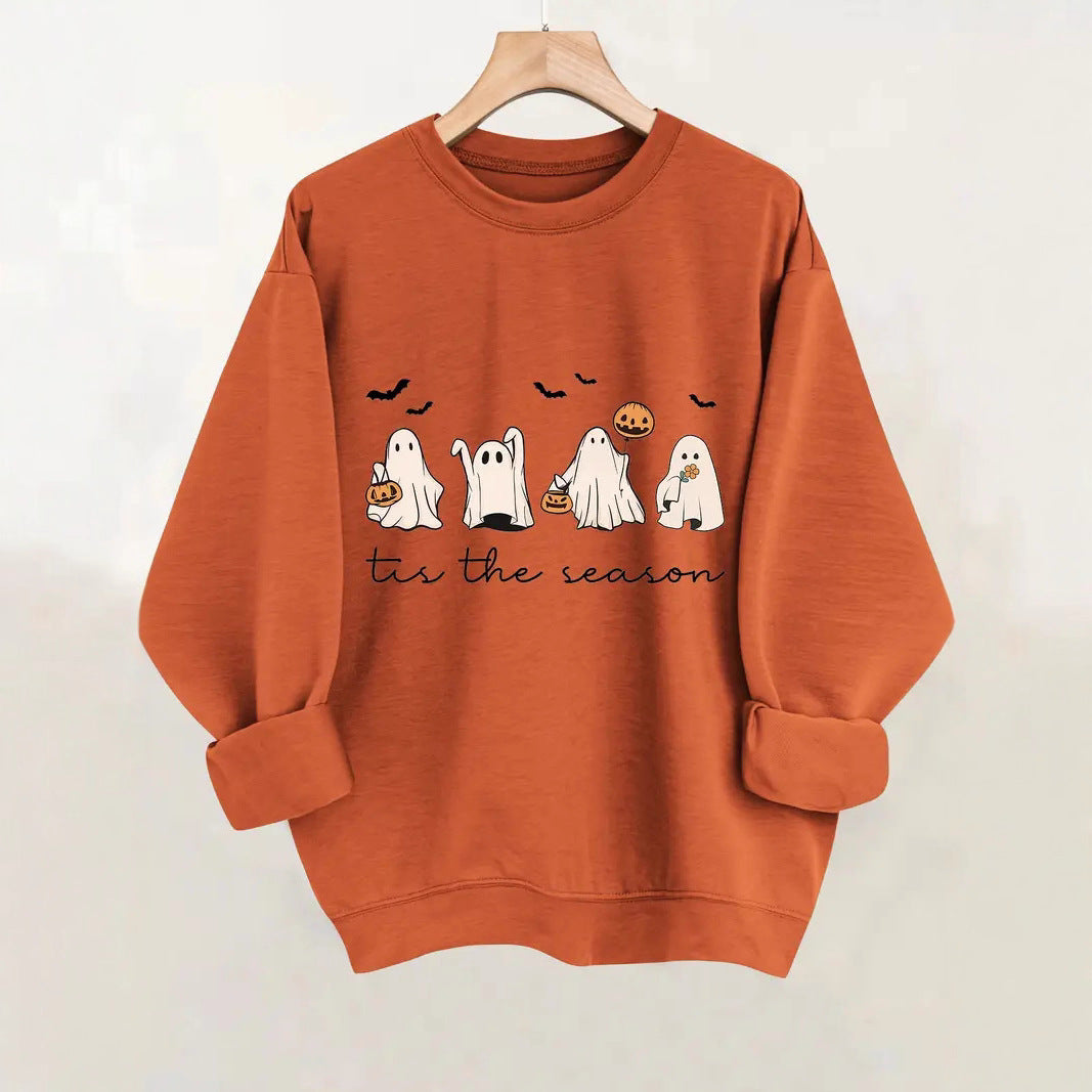 Damen Sweatshirt mit fröhlichem Halloween-Motiv und lässigem Schnitt Drune