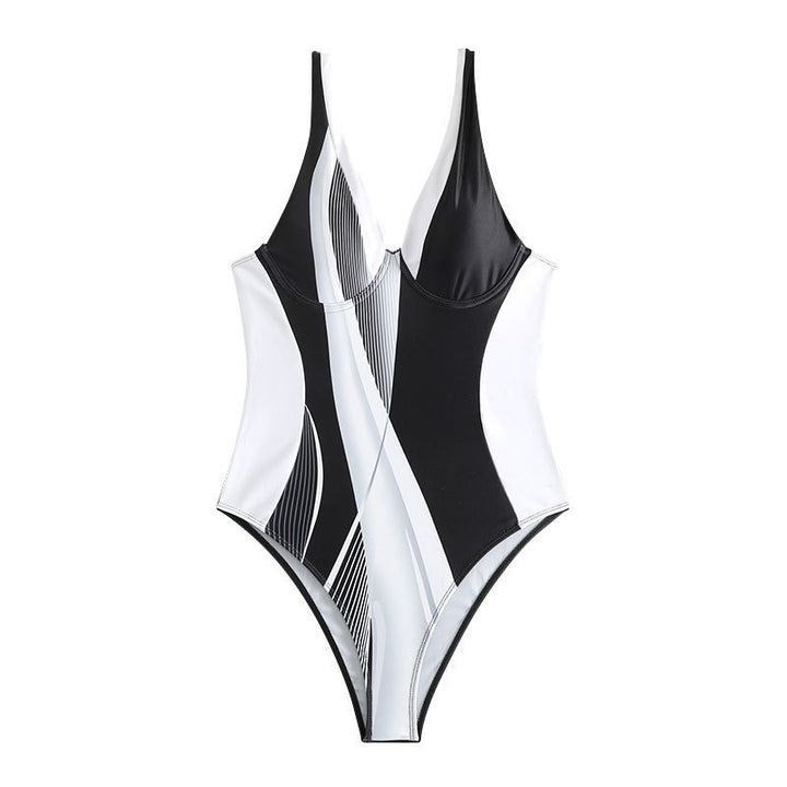 Damen Einteiliger Badeanzug mit modernem Design und figurformendem Schnitt Drune